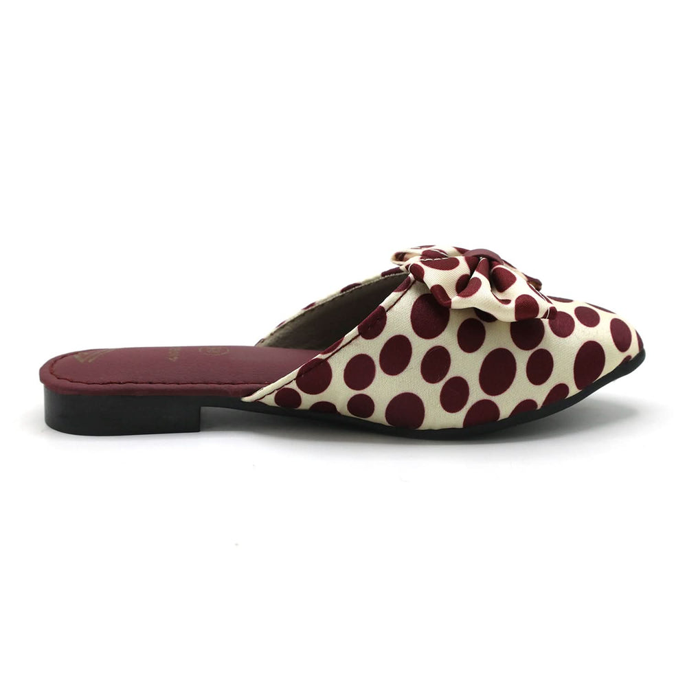 Girls Backless Pump - Maroon