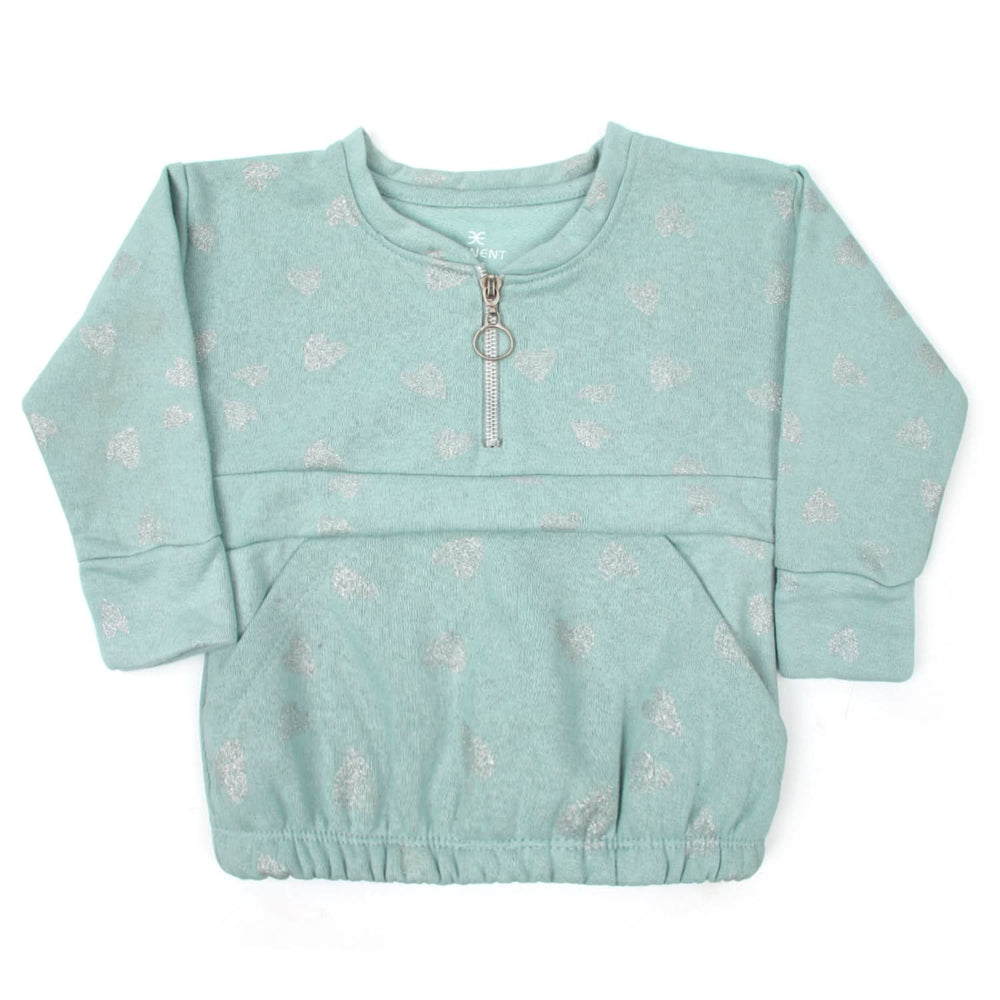 Eminent Girls Full Sleeves Sweatshirt - Green