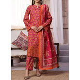 VS-AIZA & MOMINA Cambric Embroidered Unstitched 3pcs Suit - 66