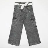 Girls Denim Pant - Grey