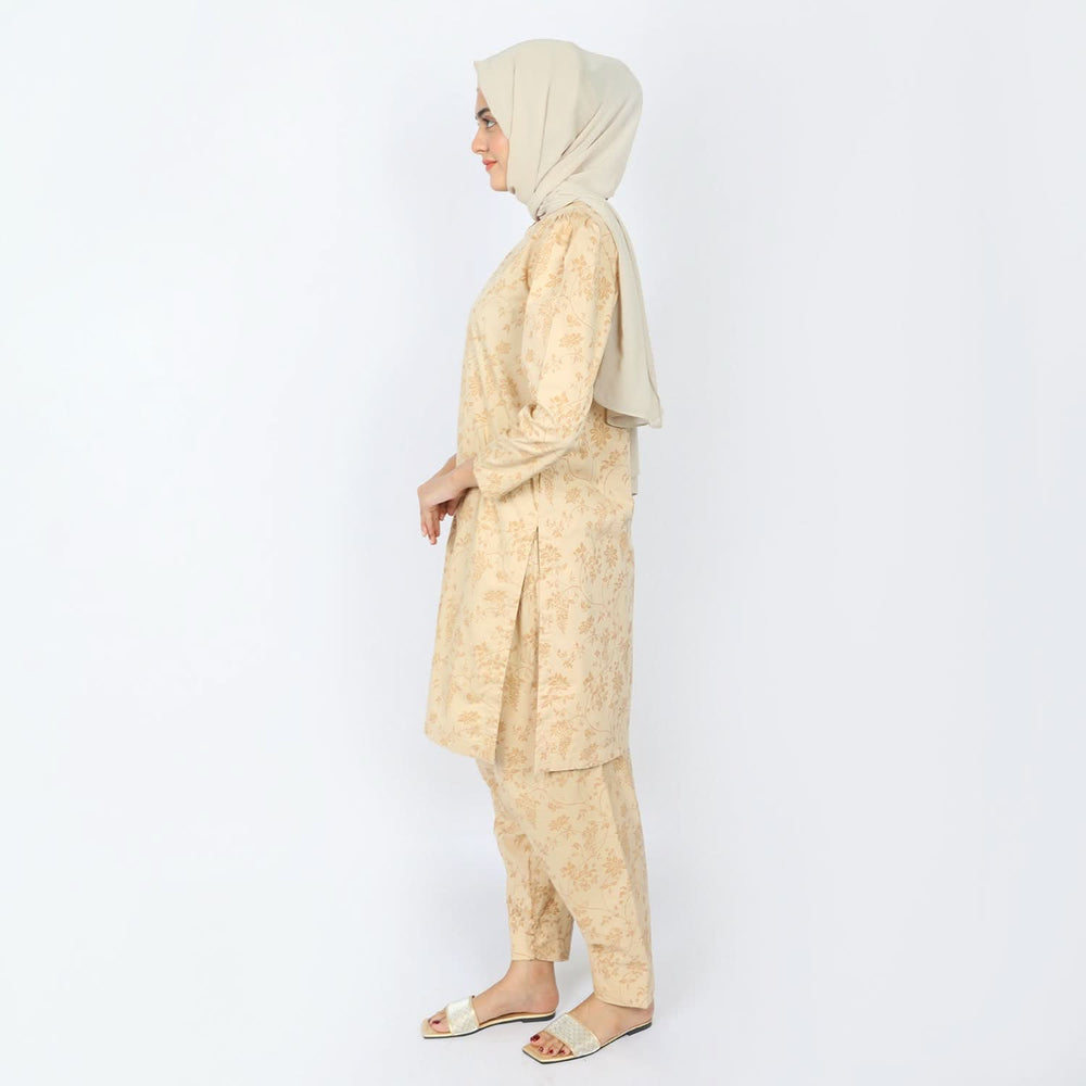 Eminent Women's Stitched 02pcs Suit - Beige