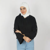 Women's Full Sleeves Hoodie Jacket - Black