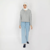 Women's Full Sleeves Hoodie Jacket - Grey