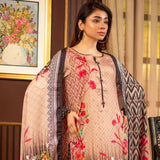Regalia Linen Jacquard Unstitched Digital Printed 3pcs Suit - 9