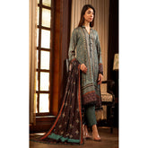 Regalia Linen Jacquard Unstitched Digital Printed 3pcs Suit - 10