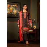 Regalia Linen Jacquard Unstitched Digital Printed 3pcs Suit - 8
