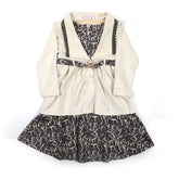 Girls Full Sleeves Frock - Grey