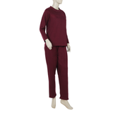 Burgundy Lawn Co-Ord Set for Women - Full Sleeves