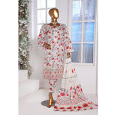 3D Daman kari By MI Creation Printed Lawn With Embroidered Unstitched 3Pcs Suit - 3