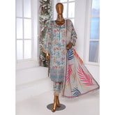 3D Daman kari By MI Creation Printed Lawn With Embroidered Unstitched 3Pcs Suit - 5