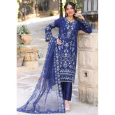Dil Ruba By Dr. Haris Luxury Organza Embroidered Unstitched 3Pcs Suit - 3