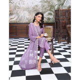 Emerald Chiffon By Dr. Haris Hand Embellishment Sami Unstitched 3Pcs Suit - 1