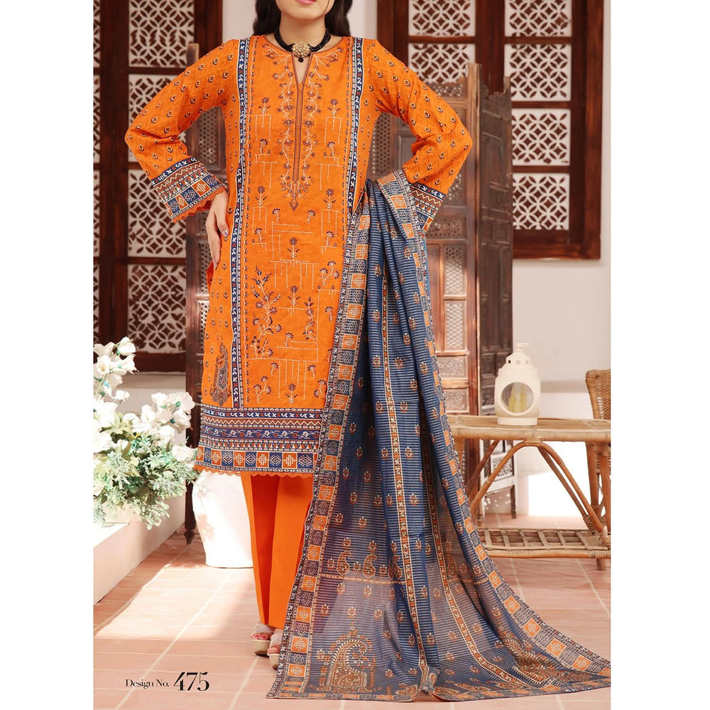 MISRI Embroidered Lawn By VS Textile 3-Piecs Unstitched Suit - 475