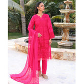 Summer Vibes By Dr. Haris Chikankari Lawn Unstitched 4 Pec Suit - 10