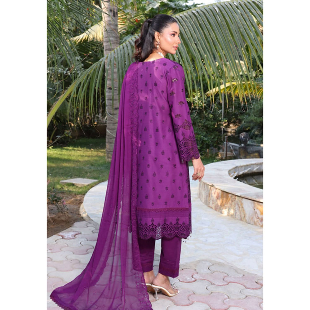 Summer Vibes By Dr. Haris Chikankari Lawn Unstitched 4 Pec Suit - 7