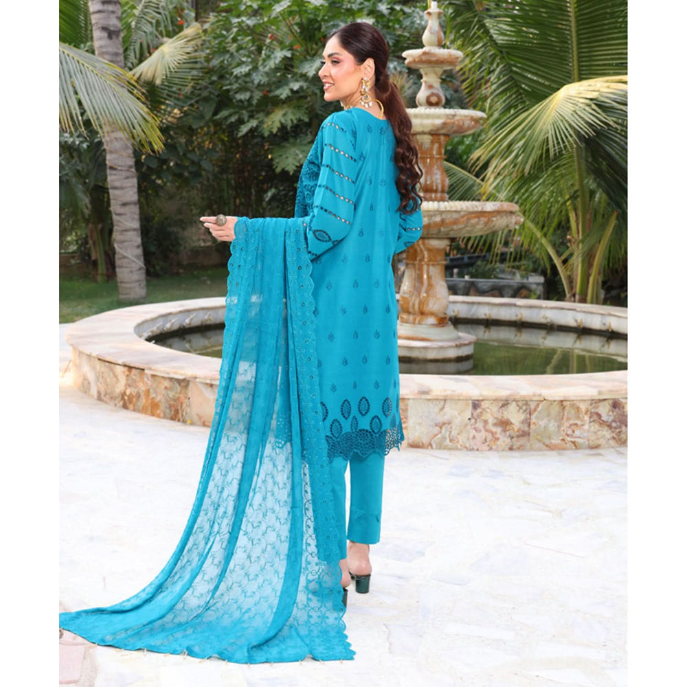 Summer Vibes By Dr. Haris Chikankari Lawn Unstitched 4 Pec Suit - 2