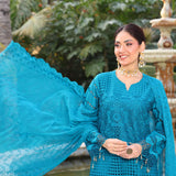 Summer Vibes By Dr. Haris Chikankari Lawn Unstitched 4 Pec Suit - 2