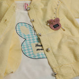 Girls Full Sleeves Tight Suit - Yellow