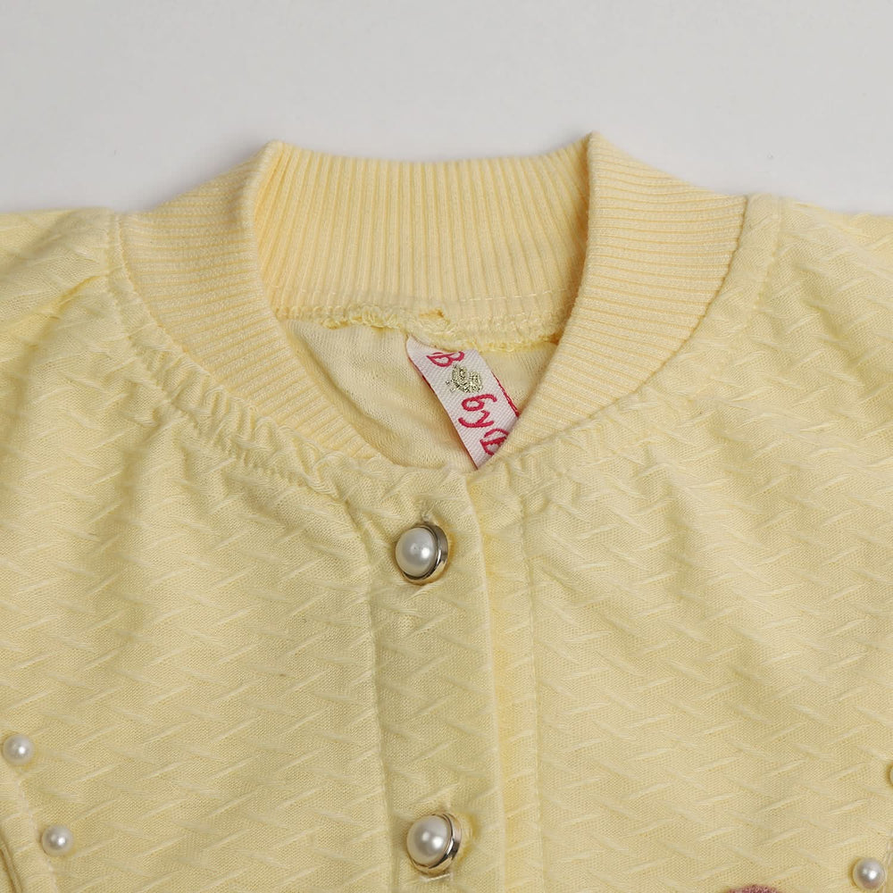 Girls Full Sleeves Tight Suit - Yellow