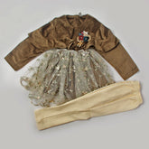 Girls Shalwar Suit - Brown