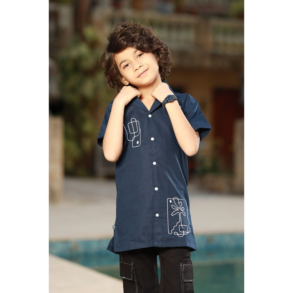 Eminent Boys Half Sleeves Causal Shirt - Navy Blue