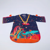Girls Printed Kurti - Dark Blue