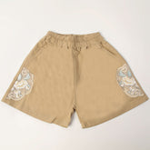 Girls Cotton Shorts - Beige