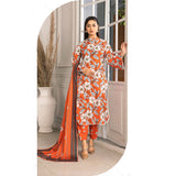 Zohra Classic By Motifz Lawn Digital Printed Unstitched Suit 3-Pcs - 3
