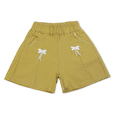 Girls Cotton Shorts - Mehandi