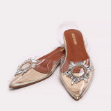 Women's backless Sandal - Golden