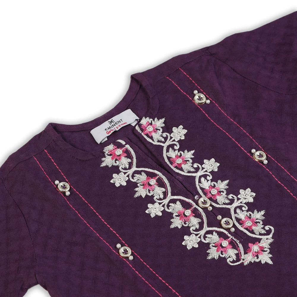 Eminent Girls Embroidered Shalwar Suit - Purple