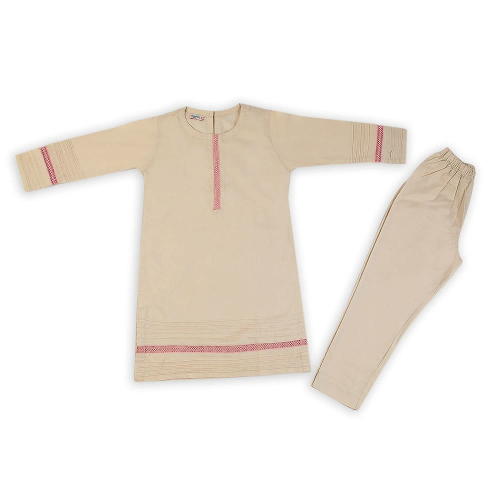 Girls Dyed 2Pcs Suit - Beige