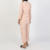 Women's Peach Western Co-Ord Set - Cambric Two-Piece
