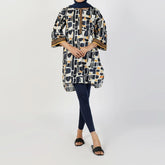 Monochrome Abstract Kurti – Edgy & Effortless