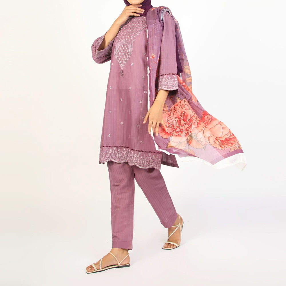 Women's Stitched 3-Piece Cotton Suit