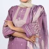 Women's Stitched 3-Piece Doriya Suit - Pink