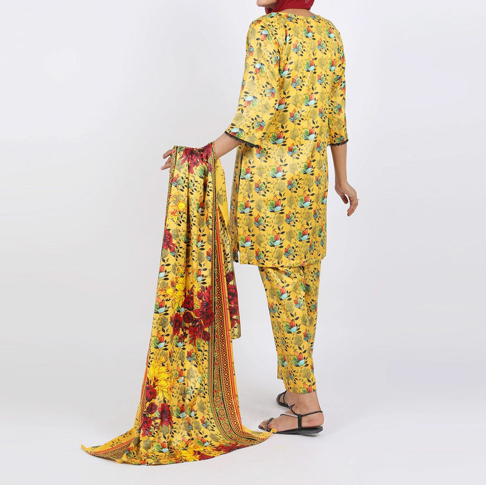 Shataj Febron Wash & Wear Unstitched Printed 3Pcs Suit - A7