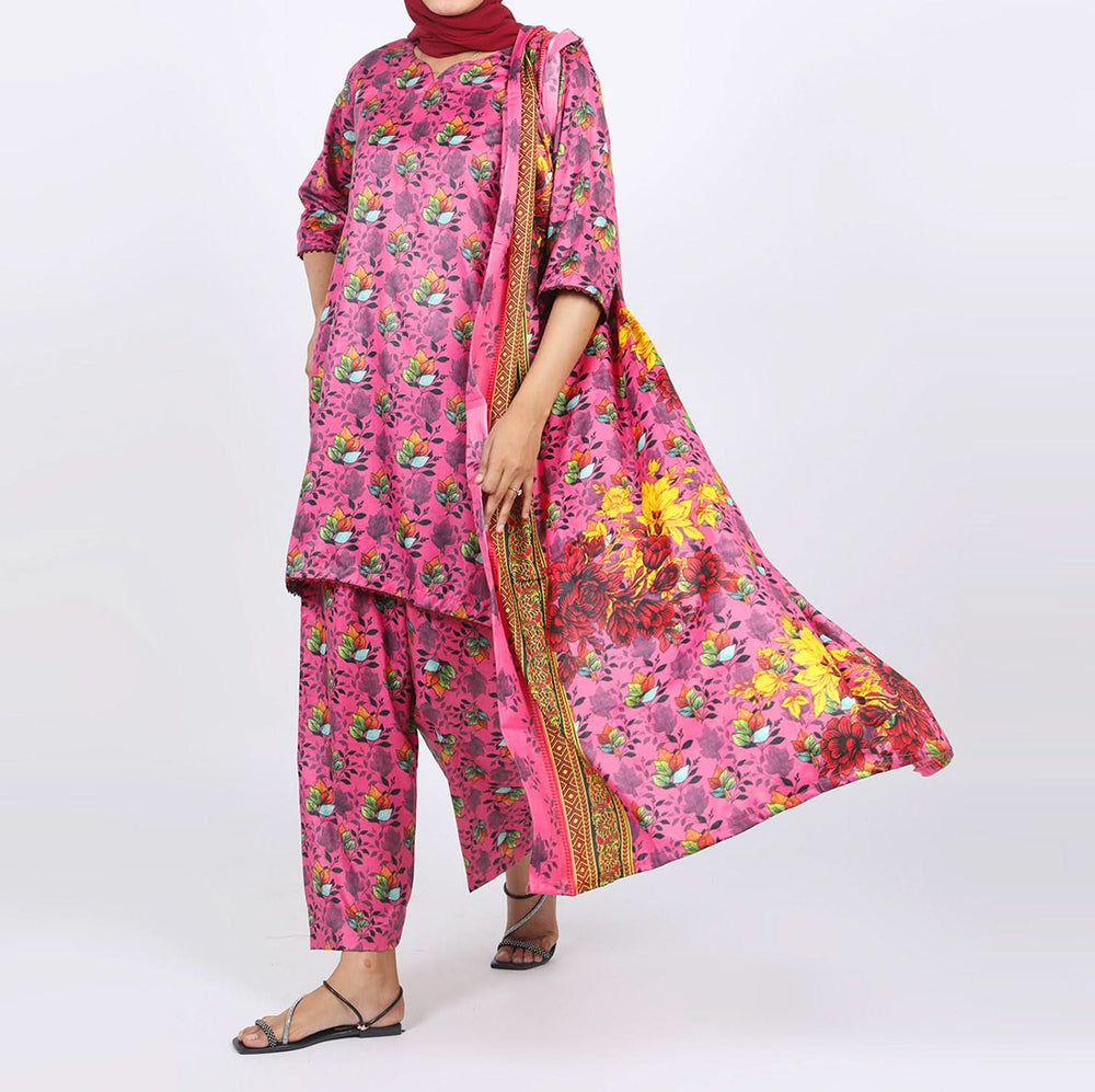 Shataj Febron Wash & Wear Unstitched Printed 3Pcs Suit - A4