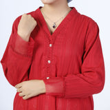 Eminent Striped Kurti-Red