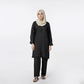 Women's Dyed Solid Co-Ord Set - Black