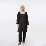 Women's Dyed Solid Co-Ord Set - Black