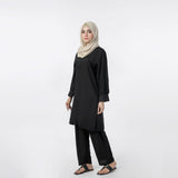 Women's Dyed Solid Co-Ord Set - Black