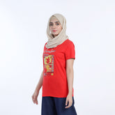 Women's Half Sleeves T-shirt - Red