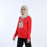 Women's Full Sleeves Printed Top - Red