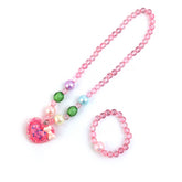 Elegant Beaded Necklace Mala For Girls - Pink