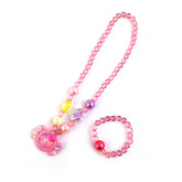 Elegant Beaded Necklace Mala For Girls - Pink
