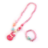 Elegant Beaded Necklace Mala For Girls - Pink
