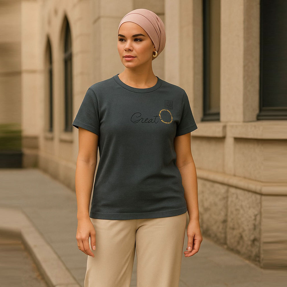 Eminent Women's Half Sleeves T-Shirt - Charcoal