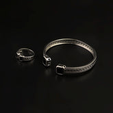 Women's Fancy Kara With Ring - Silver