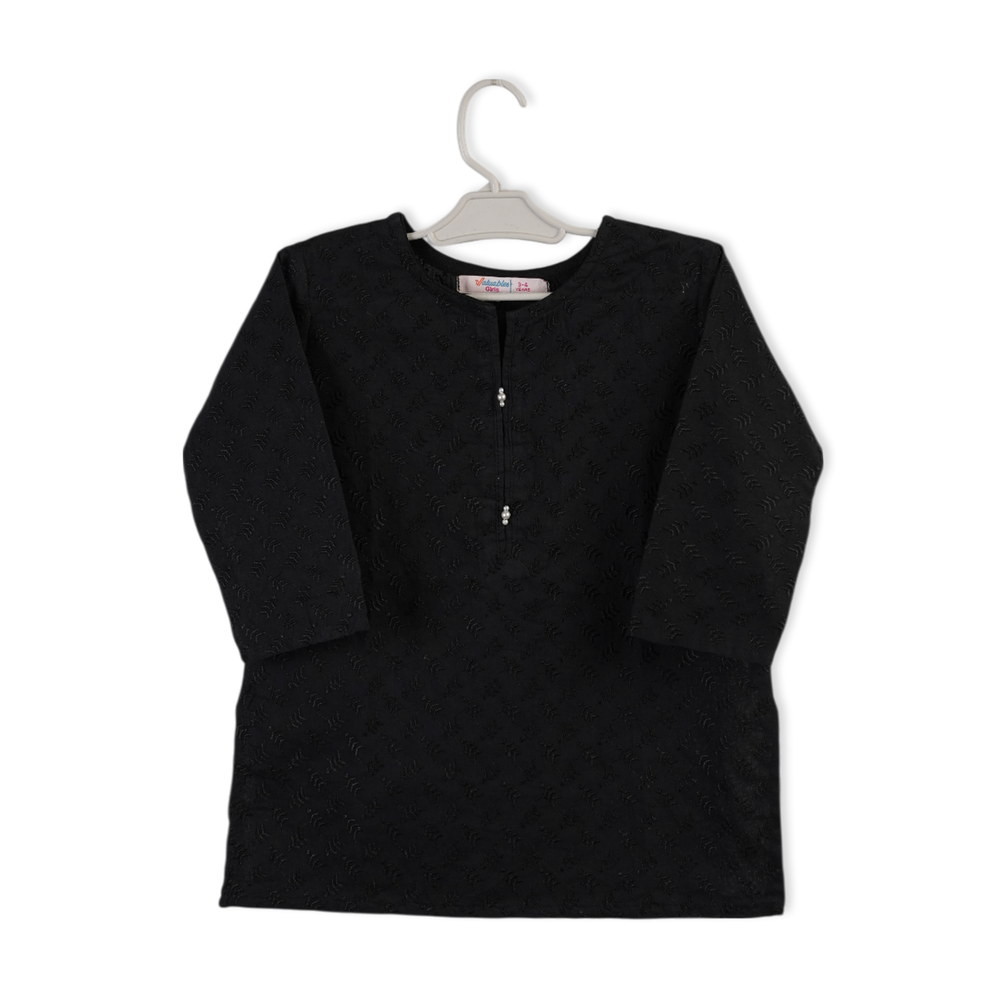 Valuables Girls Chikankari Kurti - Black